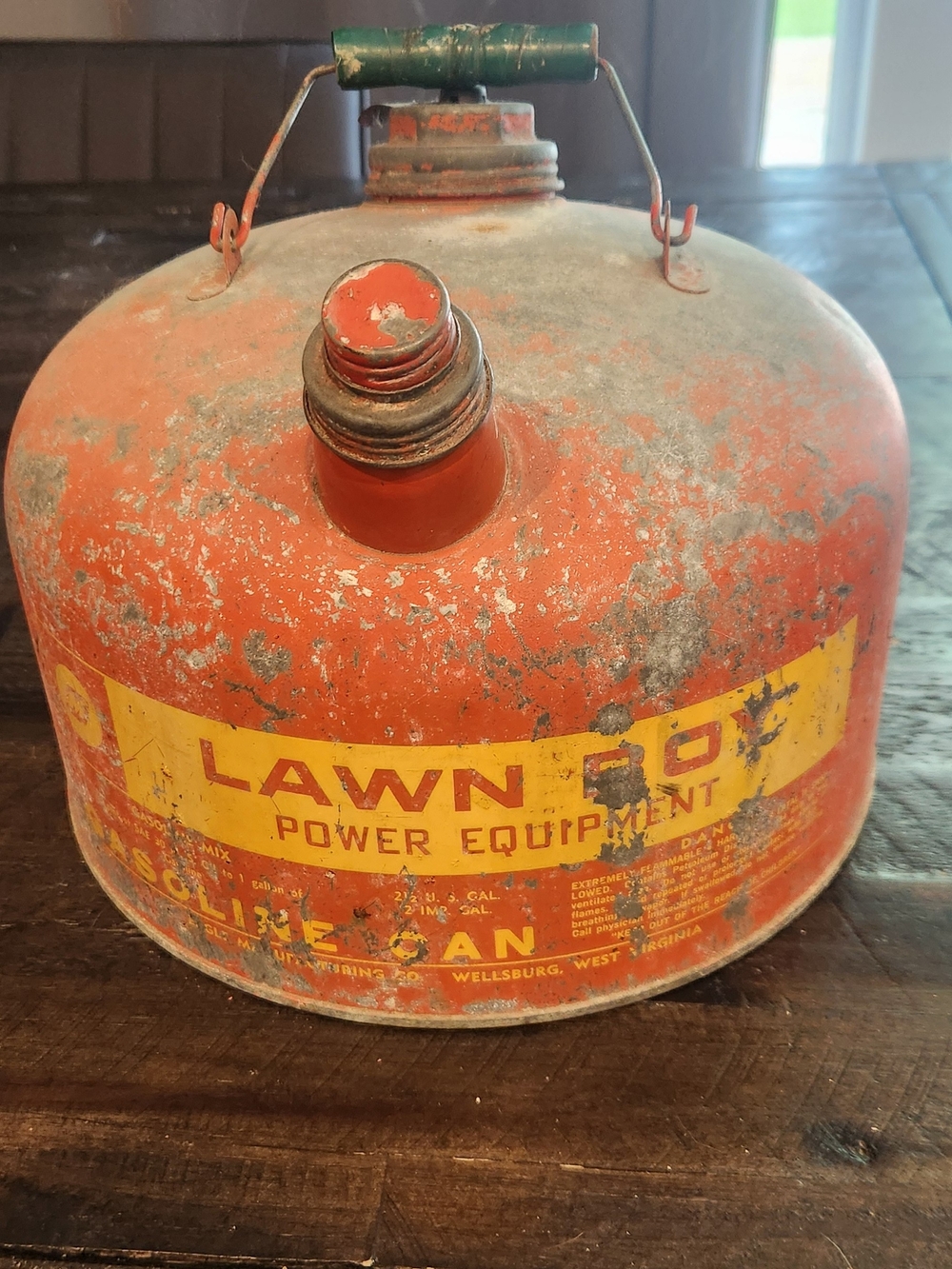 Orange Metal Fuel Canister - Vintage Home Accents